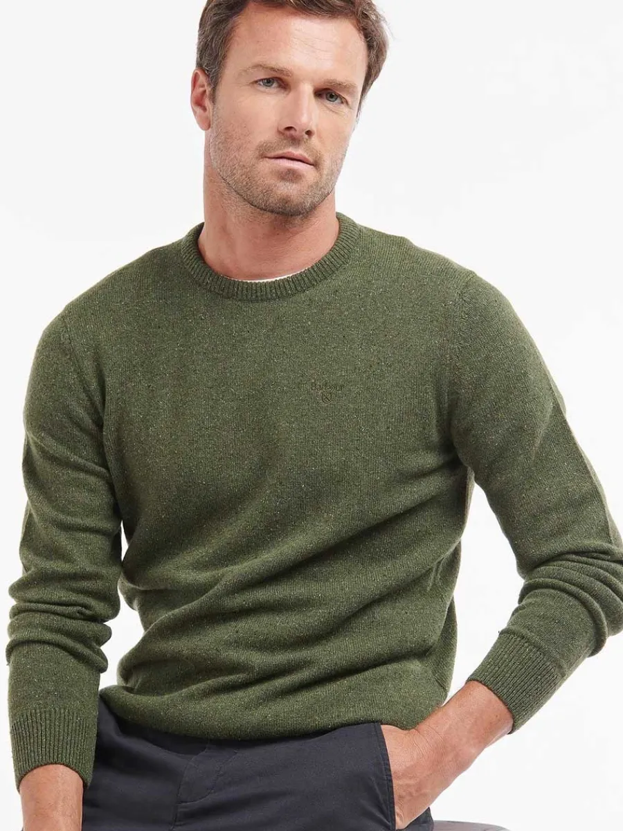 Barbour 40% OFF Tisbury Lambswool Crew Neck Pullover - Mens - Forest -