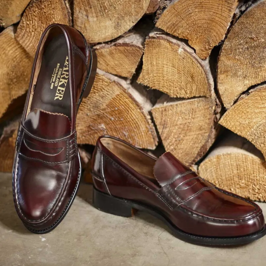 Barker Shoes 40% OFF BARKER Caruso Shoes - Mens Loafers - Burgundy Hi-Shine - Size: