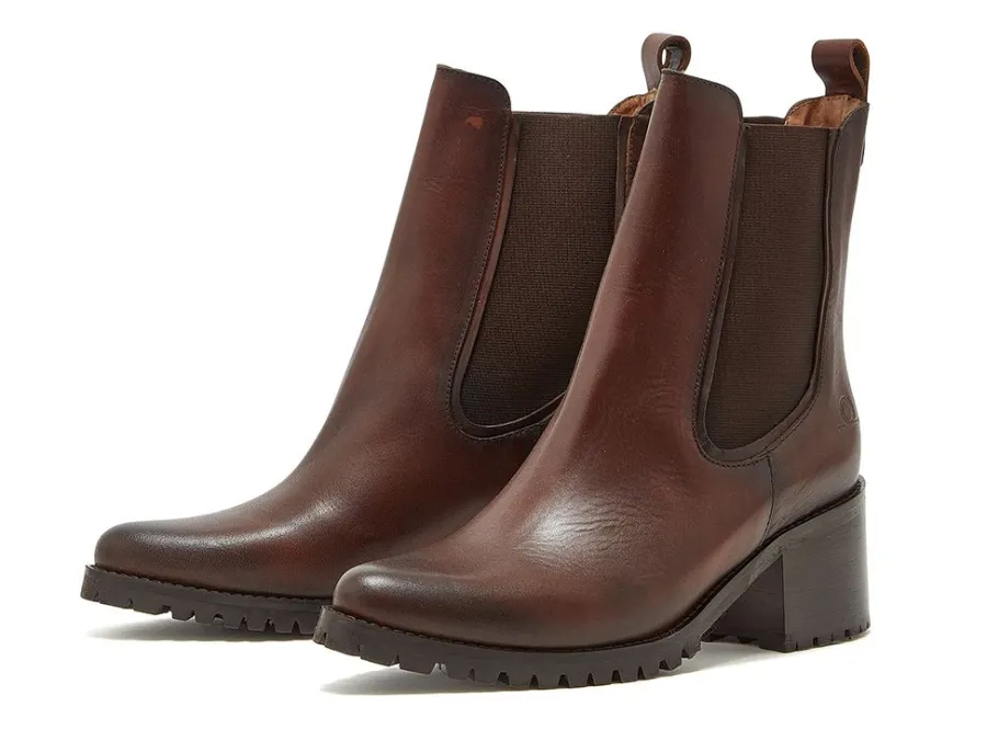 Chatham 40% OFF Ladies Vyne Heeled Chelsea Boots - Dark Brown - Size:
