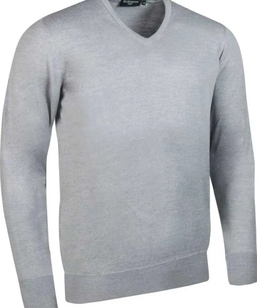 Glenmuir 40% OFF Mens Wilkie V-Neck Sweater - Fine Merino Wool - Light