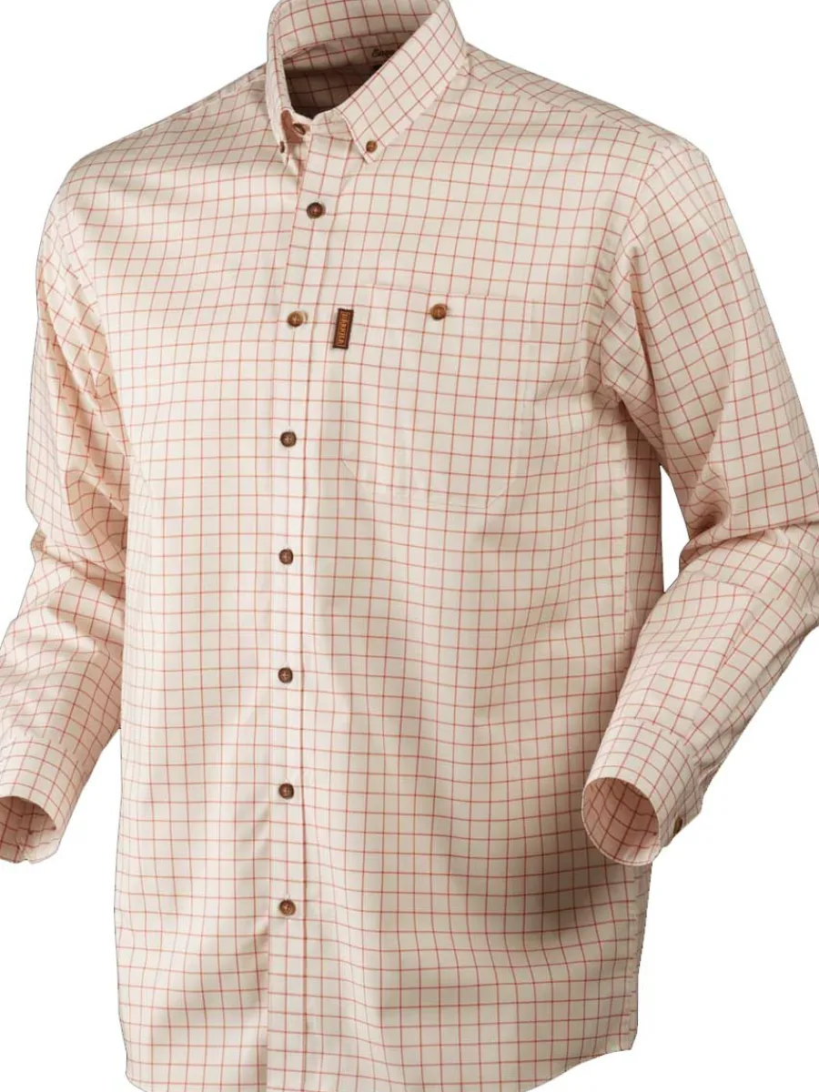 Harkila 50% OFF Stenstorp 100% Cotton Shirt - Mens - Burnt Orange Chec
