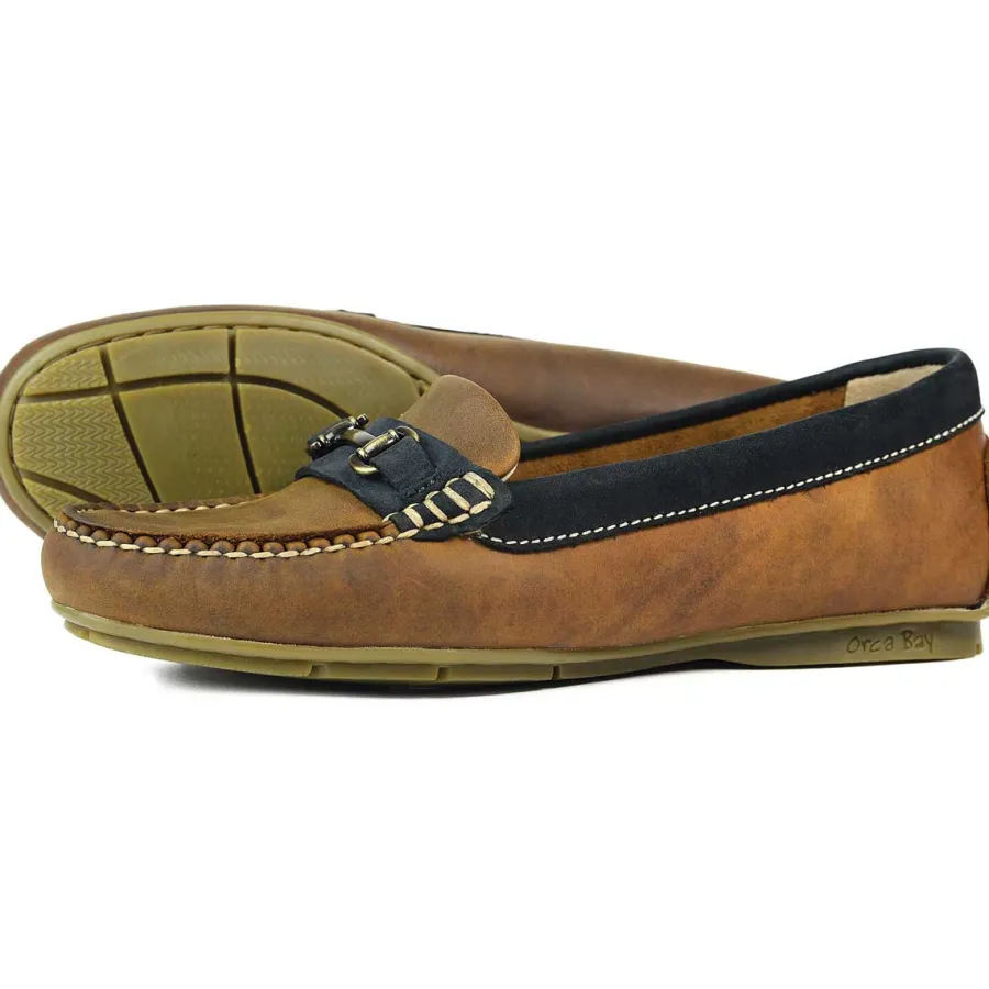 Women Orca Bay Verona Leather Loafers - Women's - Sand / Navy