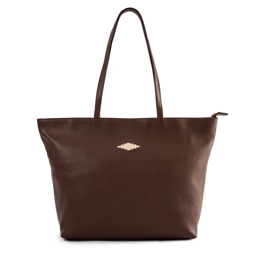 Pampeano - Trapecio Tote Bag - Brown Leather