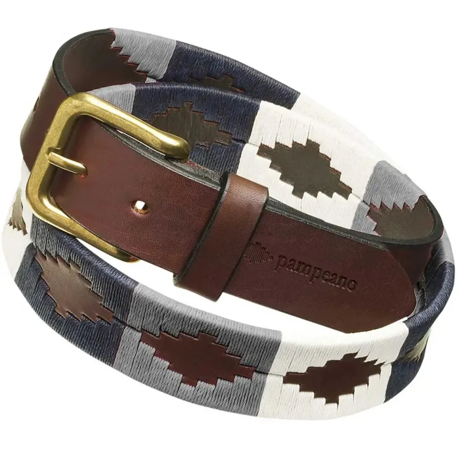 Pampeano Polo Belt - Roca - Navy Grey & White
