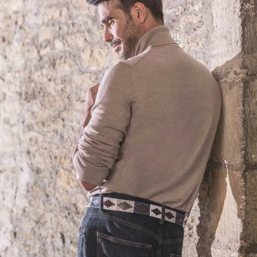 pampeano_polo_belt__roca__1.webp Pampeano Polo Belt - Roca - Navy Grey & White