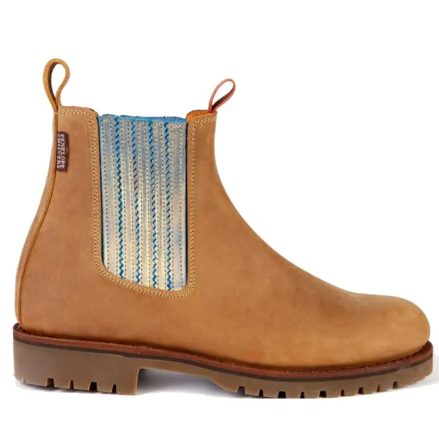 Penelope Chilvers Oscar Chelsea Boots - Leather - Biscuit/Sky
