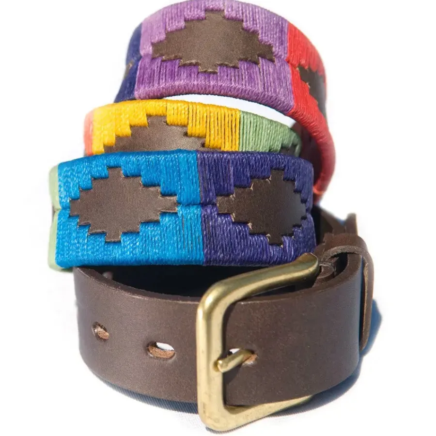 Pioneros Polo Belt - Wide Argentinian - 167 Rainbow