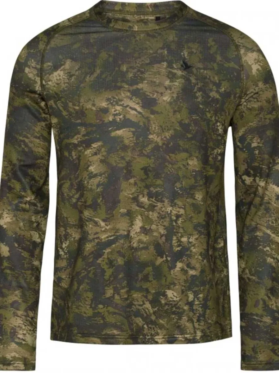 Seeland Active Camo Long Sleeve T-Shirt - InVis Green
