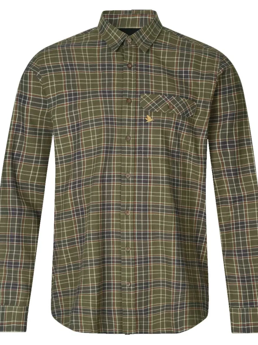 Seeland Highseat Shirt - Mens 100% Cotton - Burnt Olive Check