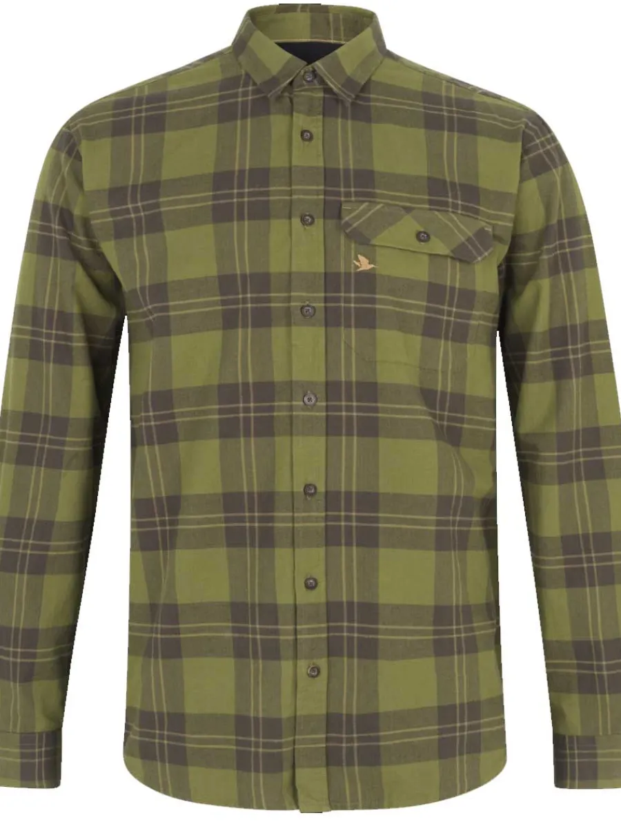 Seeland Highseat Shirt - Mens 100% Cotton - Light Olive Check