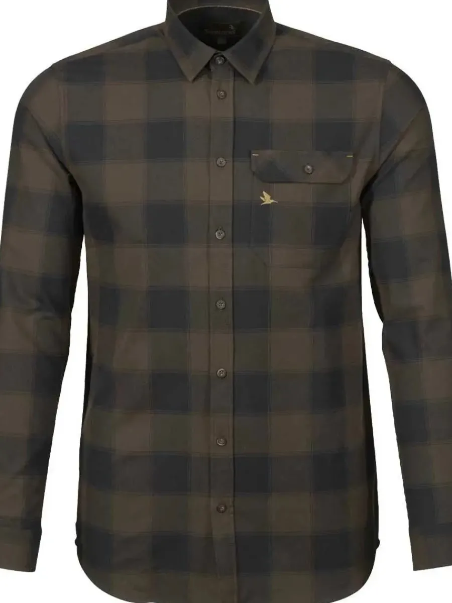 Seeland Highseat Shirt - Mens 100% Cotton - Hunter Brown Check