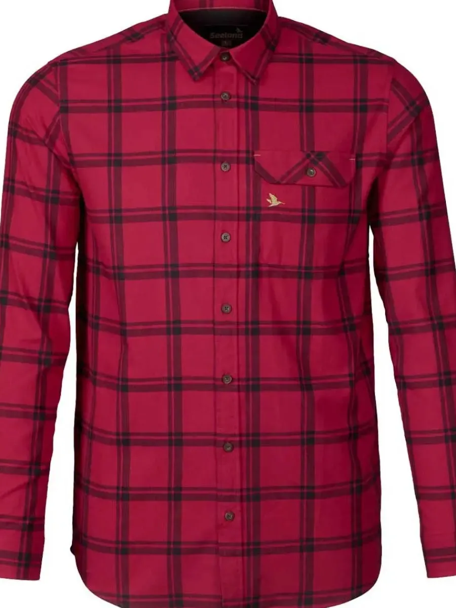 Seeland Highseat Shirt - Mens 100% Cotton - Hunter Red Check