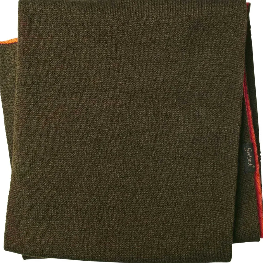 Women Seeland Ian Reversible Scarf - Hi-vis Orange / Pine Green
