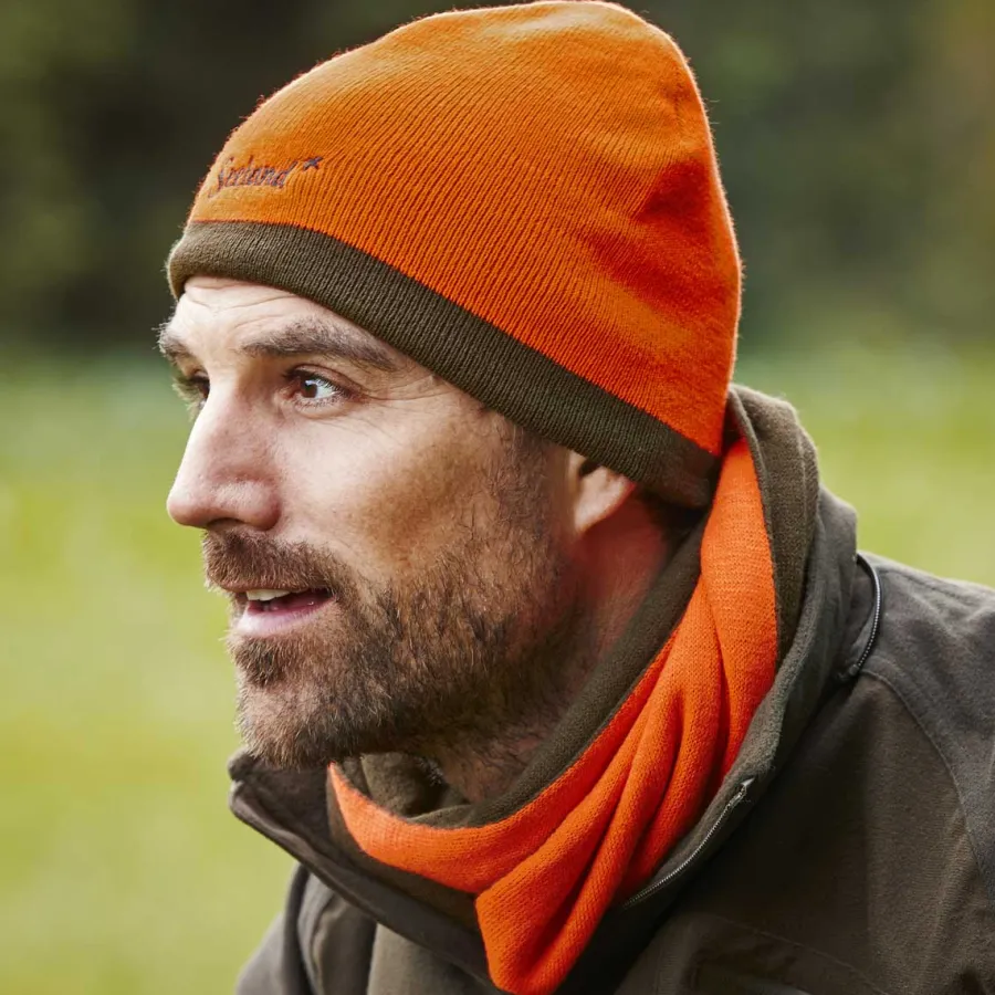 Women Seeland Ian Reversible Scarf - Hi-vis Orange / Pine Green