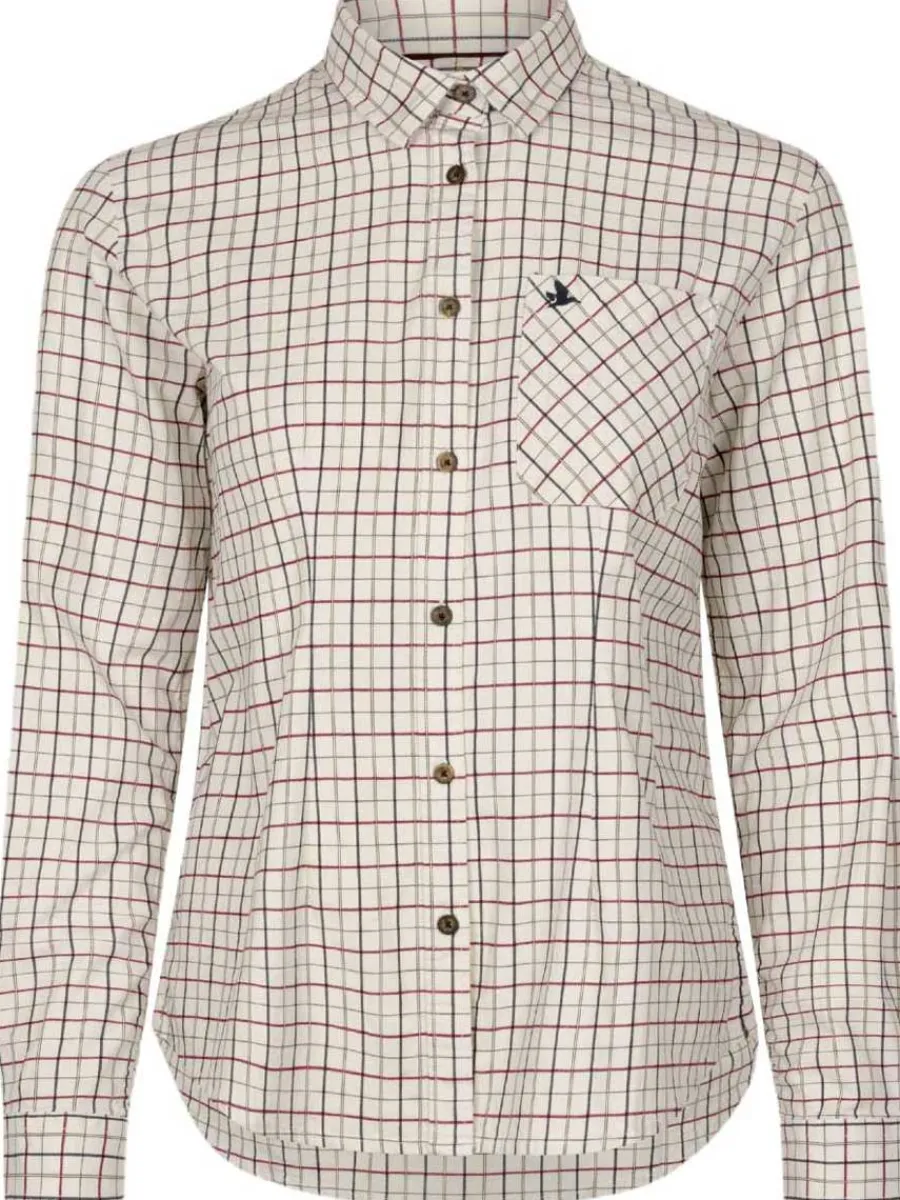 Women Seeland Kerry Shooting Shirt - Women's - Cabernet / Blue Check