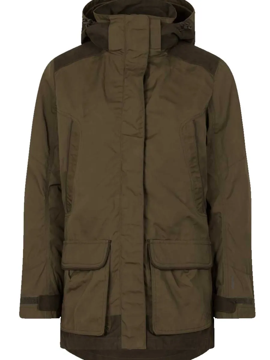 Women Seeland Key Point Kora Waterproof Jacket - Ladies - Pine Green / Grizz