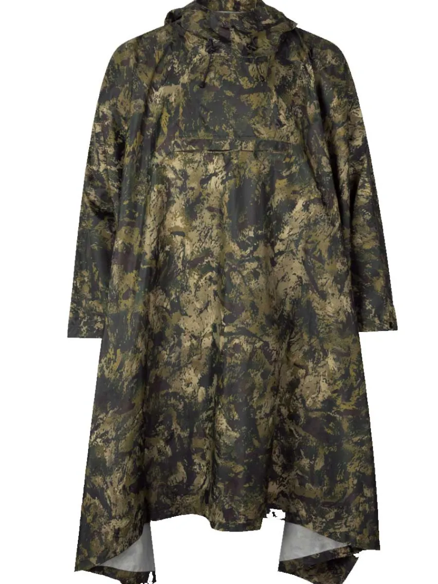 Seeland Taxus Packable Camo Rain Poncho - InVis Green