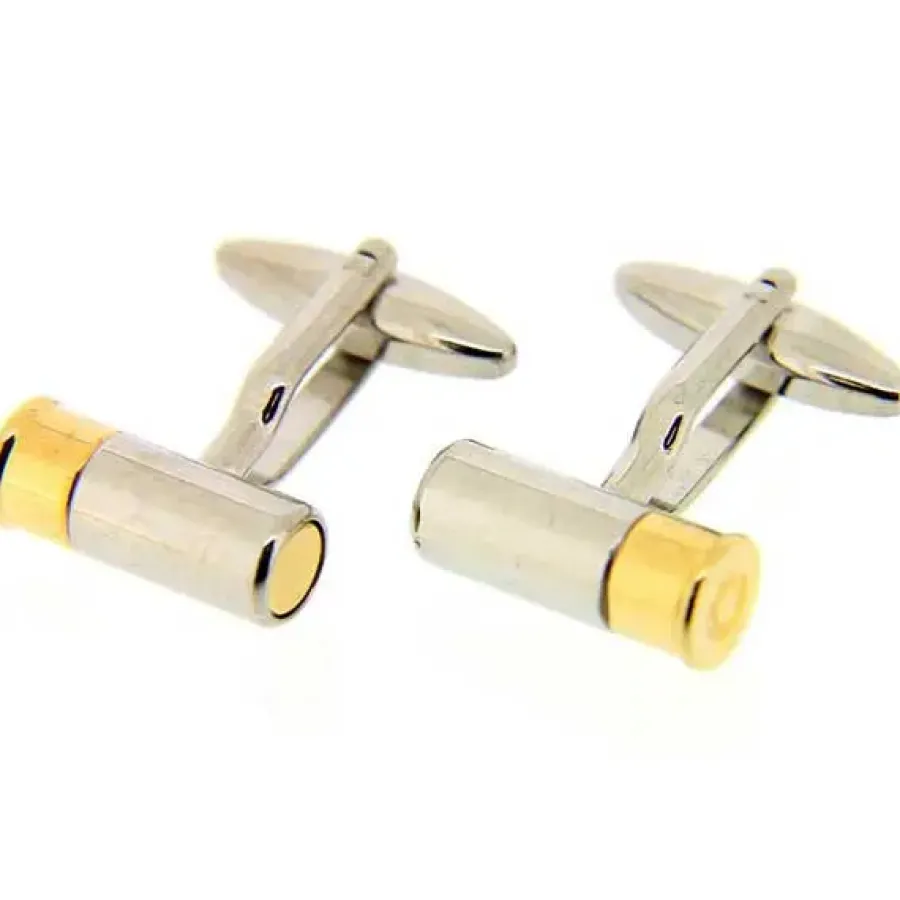 Soprano - Shotgun Cartridge Cufflinks - Silver & Gold