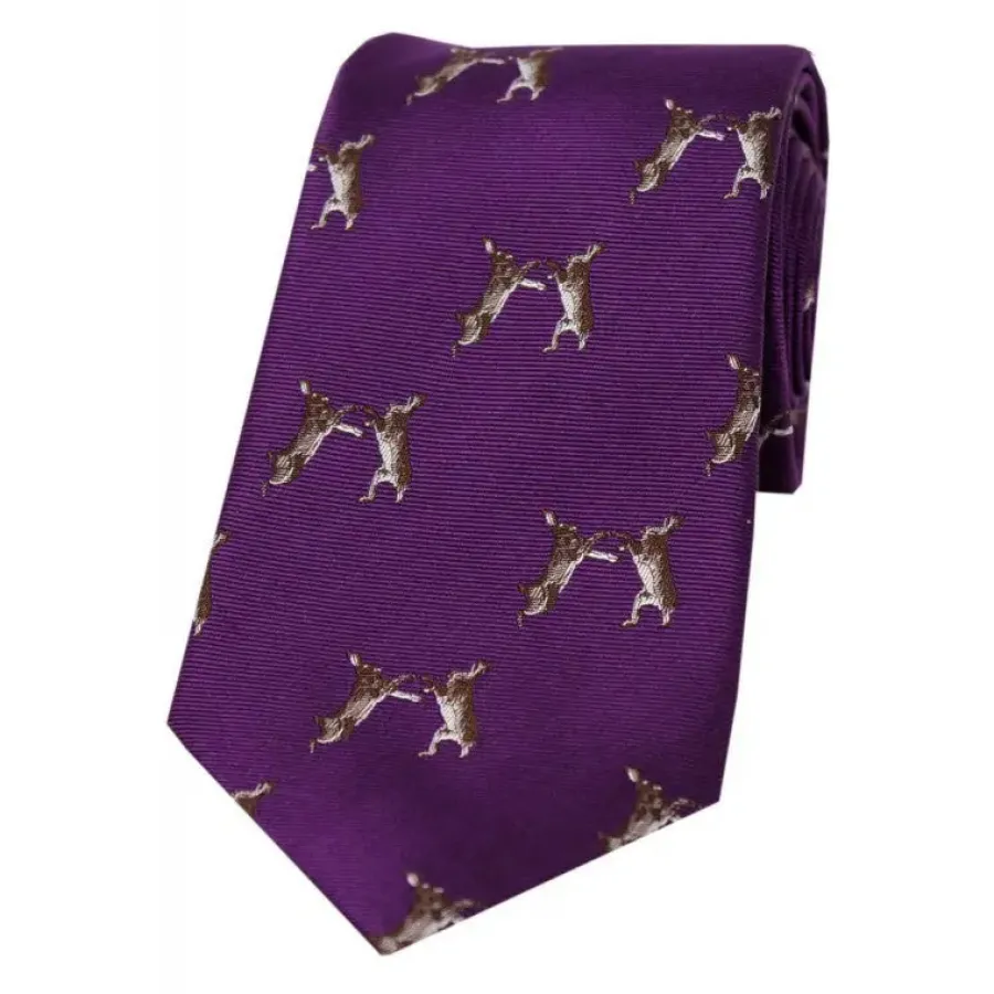 Women Soprano Boxing Hares Country Silk Tie -