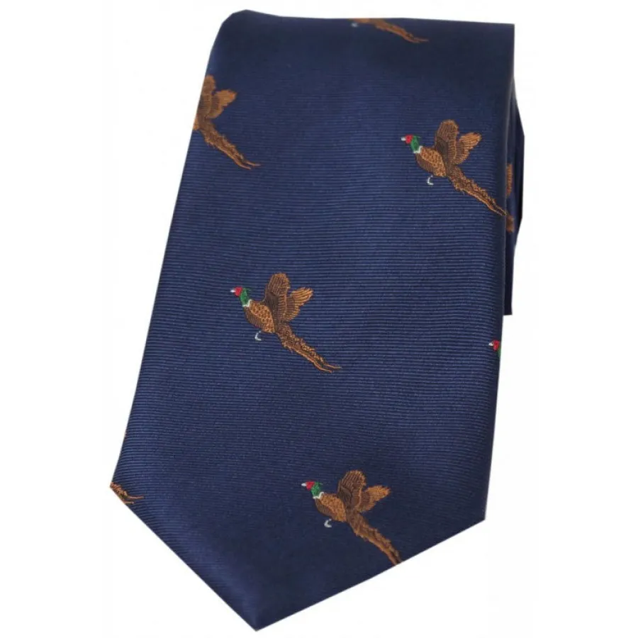 Women Soprano Flying Pheasants Silk Country Tie -