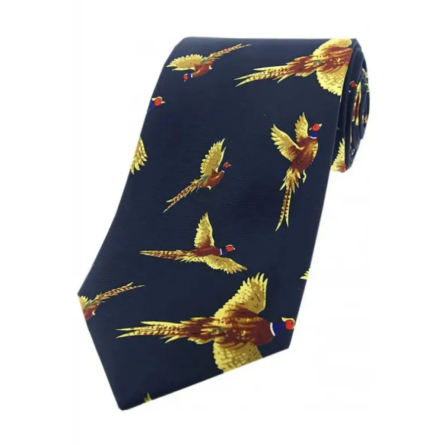 Women Soprano Flying Pheasants Silk Country Tie -