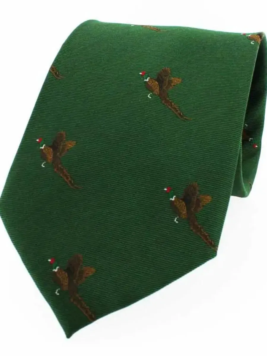 Women Soprano Flying Pheasants Silk Country Tie -