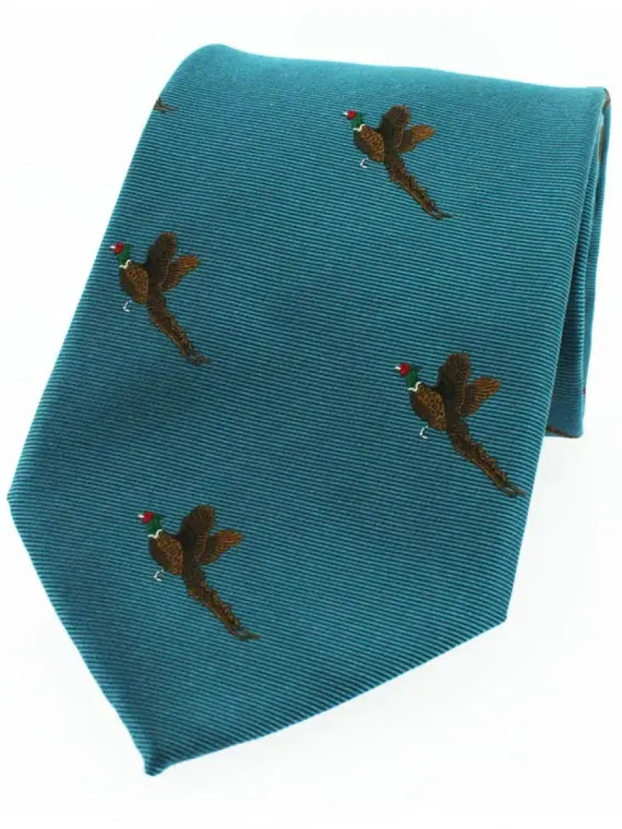 Women Soprano Flying Pheasants Silk Country Tie -