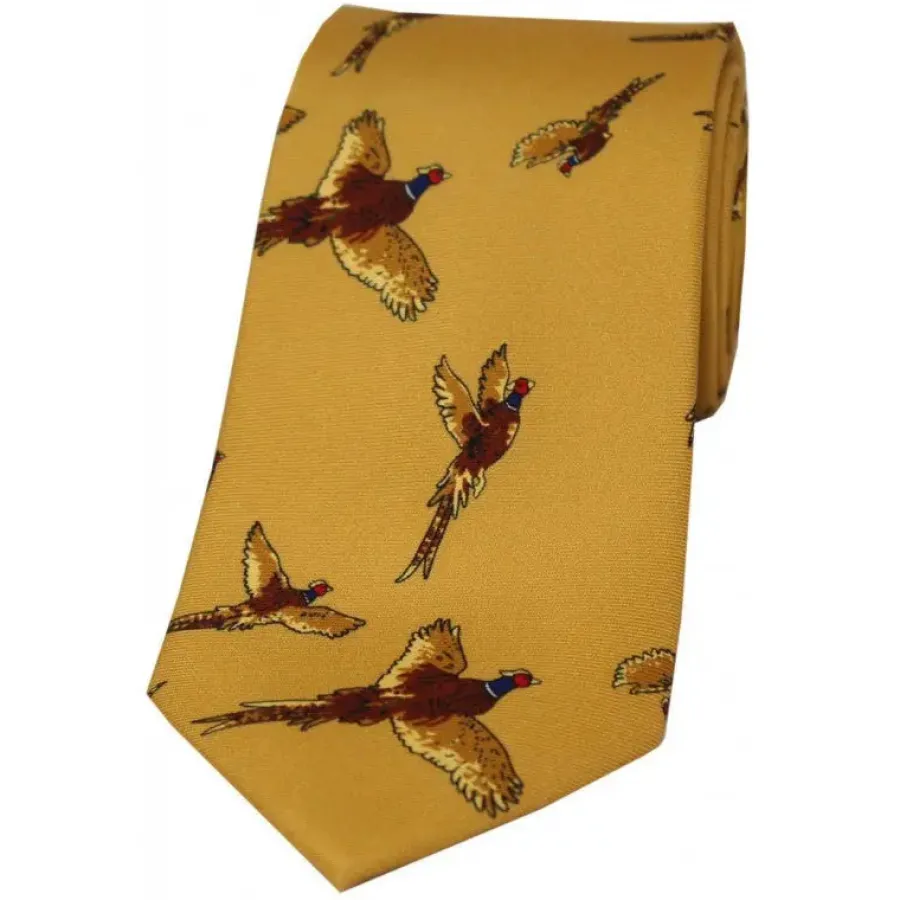 Women Soprano Flying Pheasants Silk Country Tie -