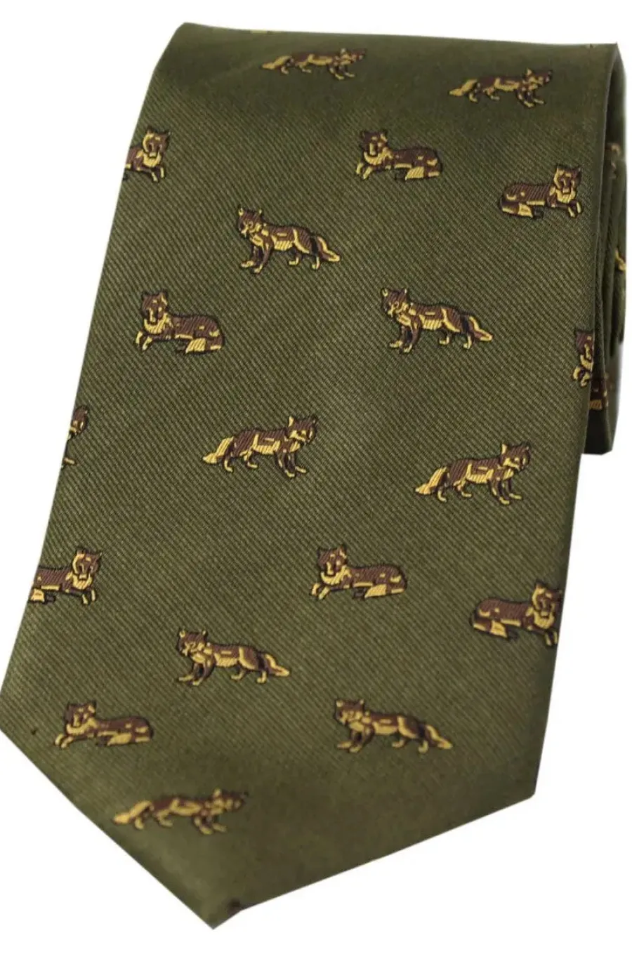 Women Soprano Foxes Silk Country Tie - Green