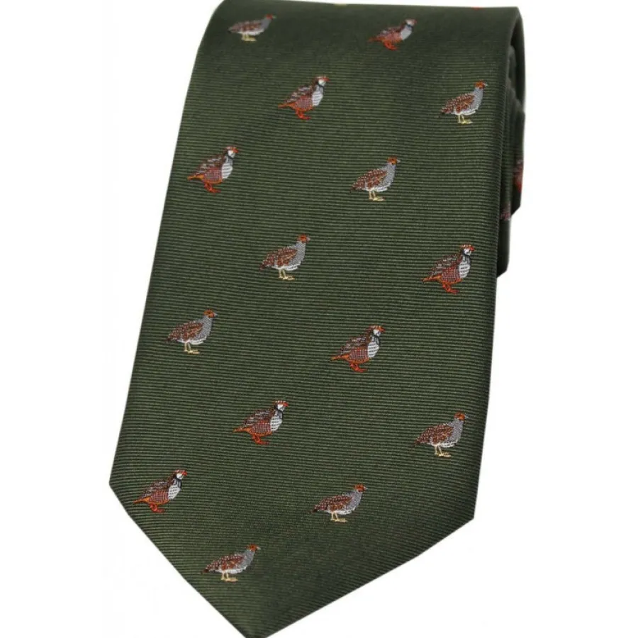 Women Soprano Grouse & Partridge Silk Country Tie - Country Green