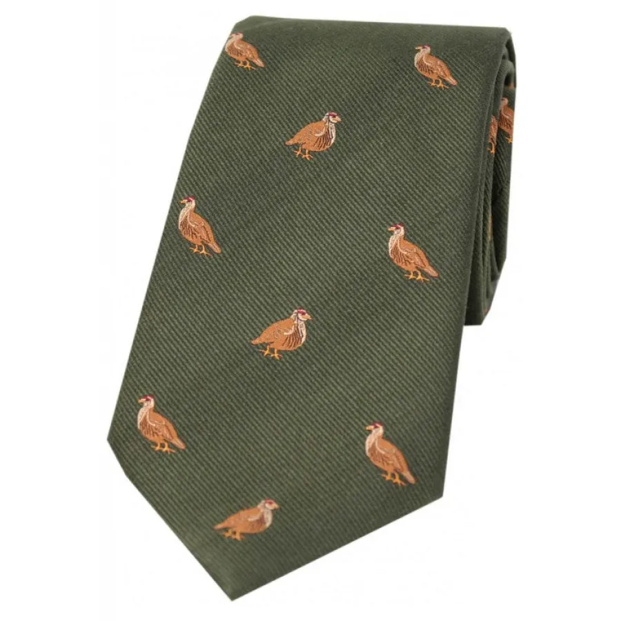 Women Soprano Grouse Silk Country Tie - Country Green