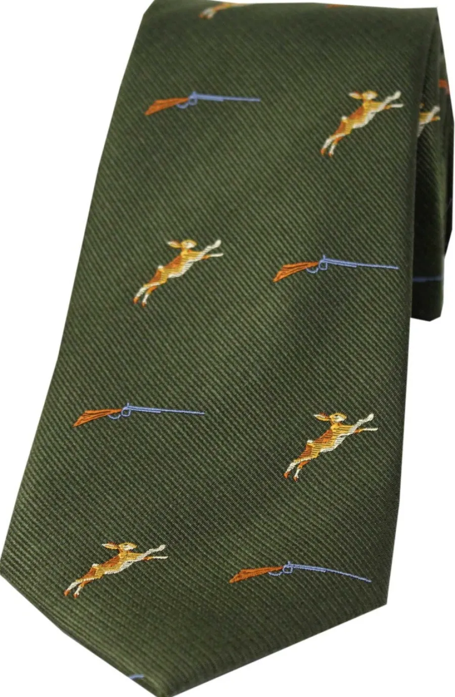 Women Soprano Hares & Shotguns Country Silk Tie - Country Green