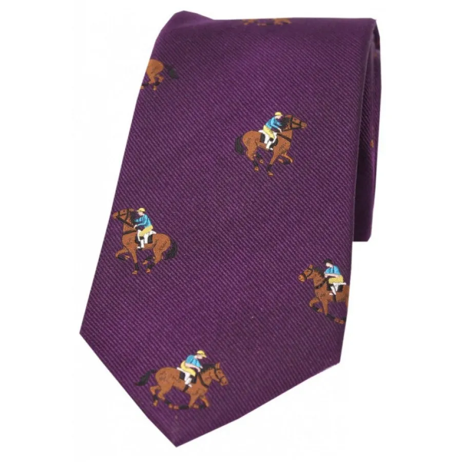 Women Soprano Jockeys & Horses Silk Country Tie -