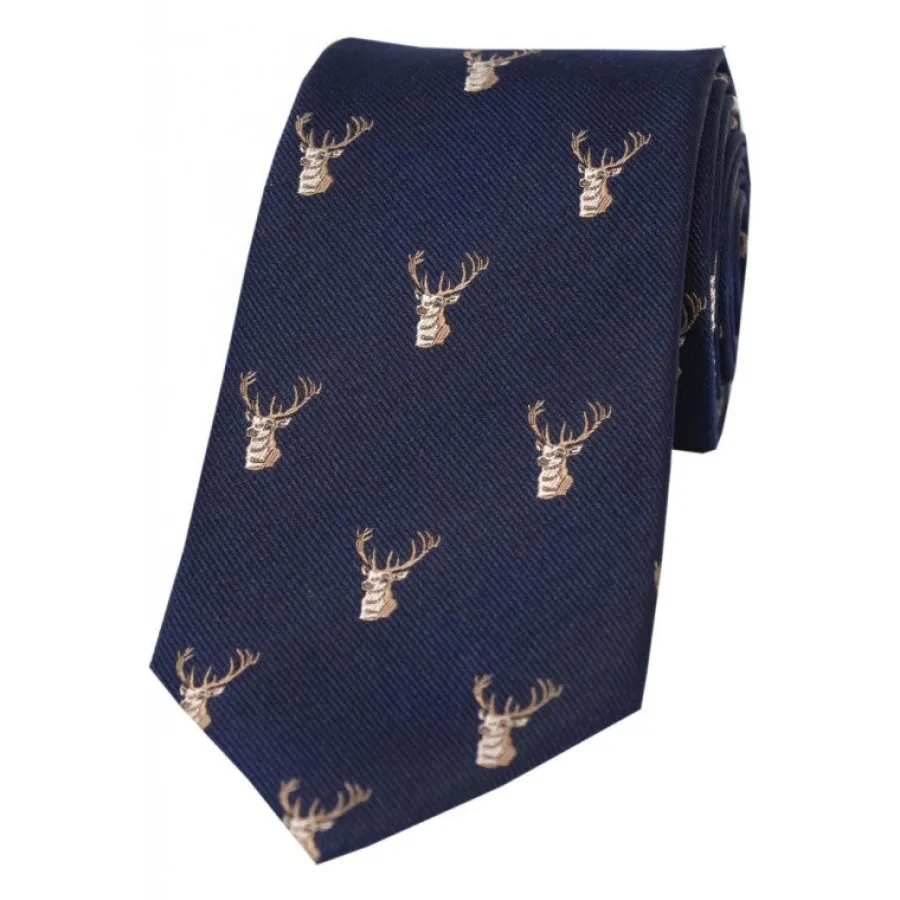 Women Soprano Stags Head Silk Country Tie -