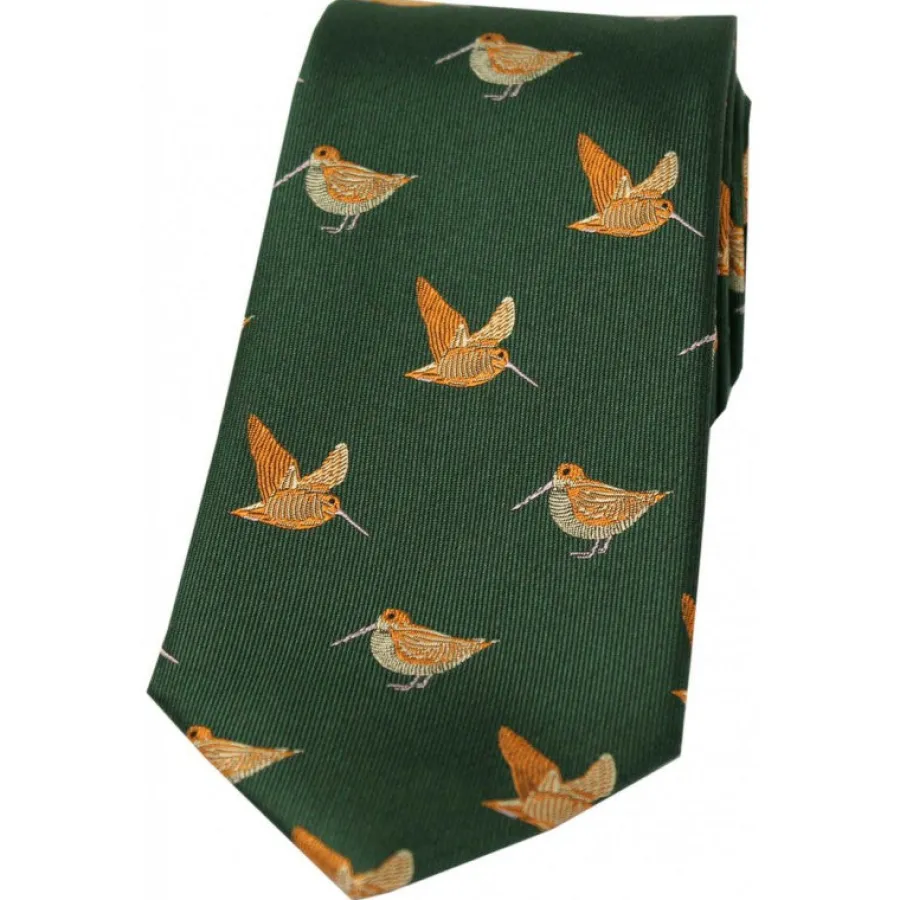 Women Soprano Woodcocks Silk Country Tie - Country Green