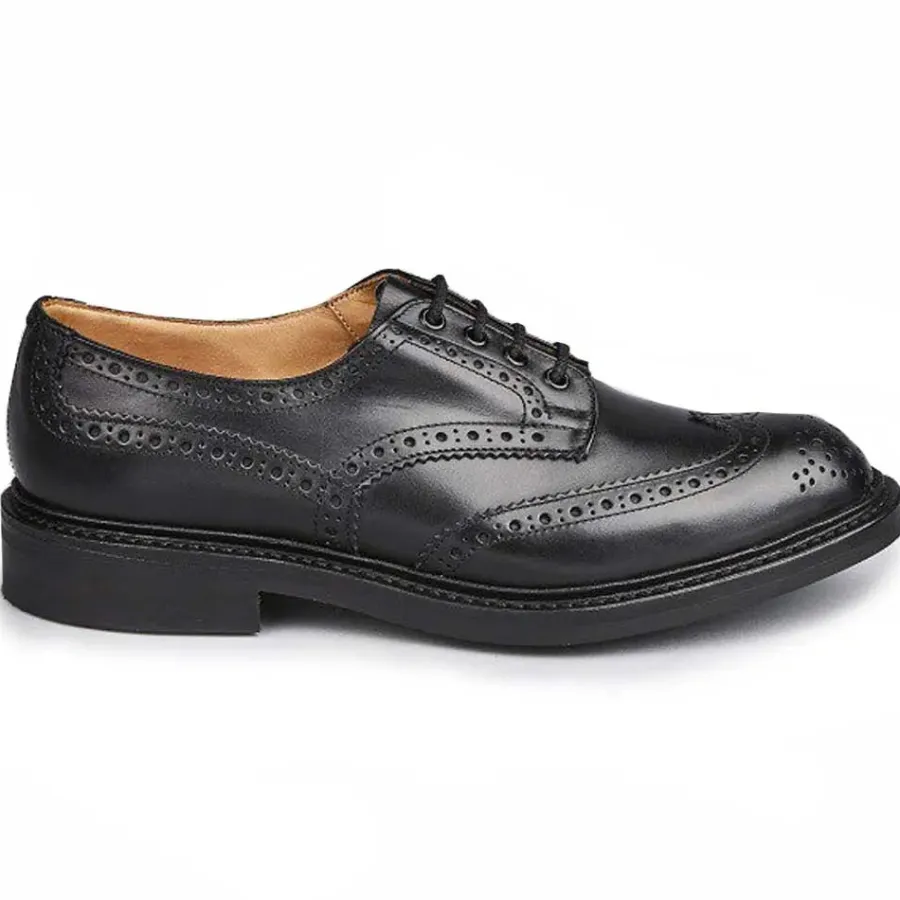 Tricker's TRICKER'S Bourton Shoes - Mens Dainite or Leather Sole - Black Calf