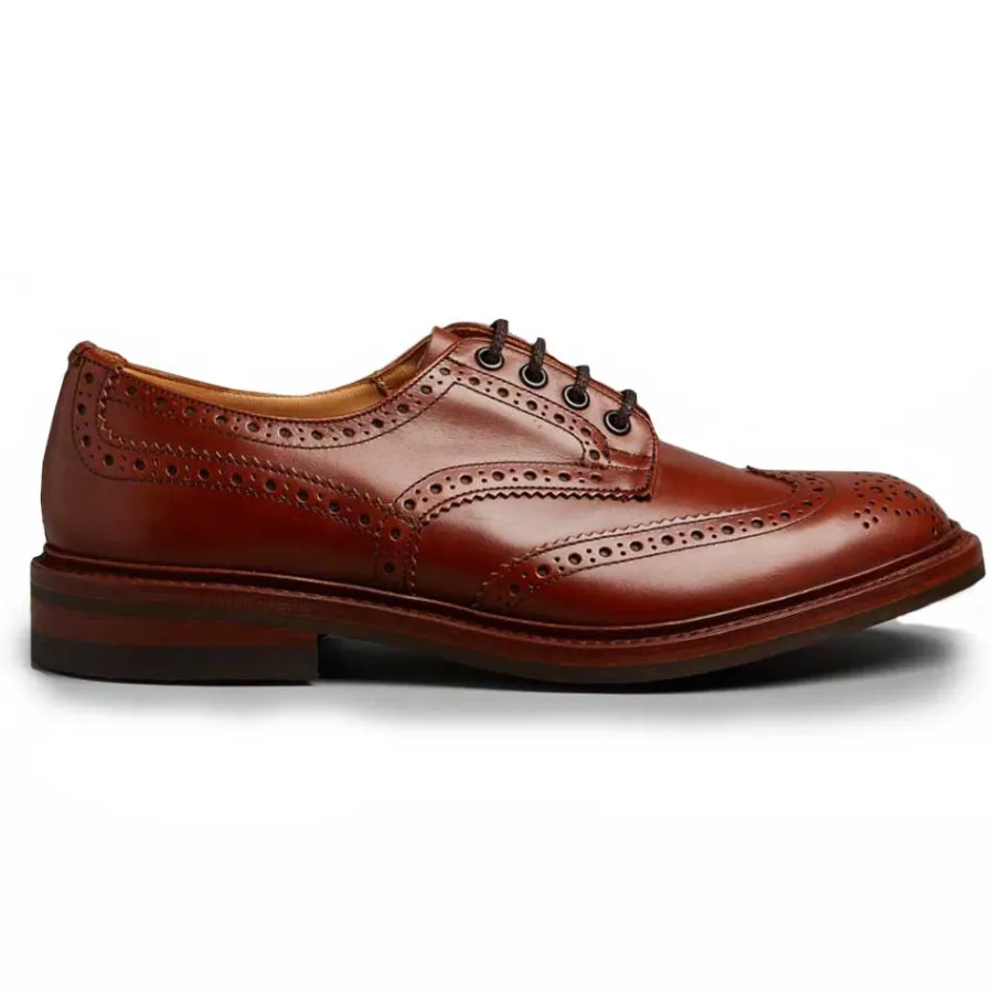 Tricker's TRICKER'S Bourton Shoes - Mens Dainite or Leather Sole - Marron Antiqu