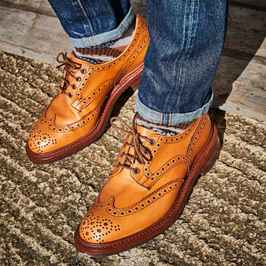 Tricker's TRICKER'S Bourton Shoes - Mens Dainite or Leather Sole - Acorn Antique