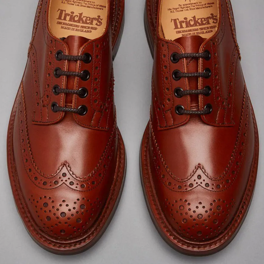 trickers_bourton_shoes__m_2-3.webp Tricker's TRICKER'S Bourton Shoes - Mens Dainite or Leather Sole - Marron Antiqu