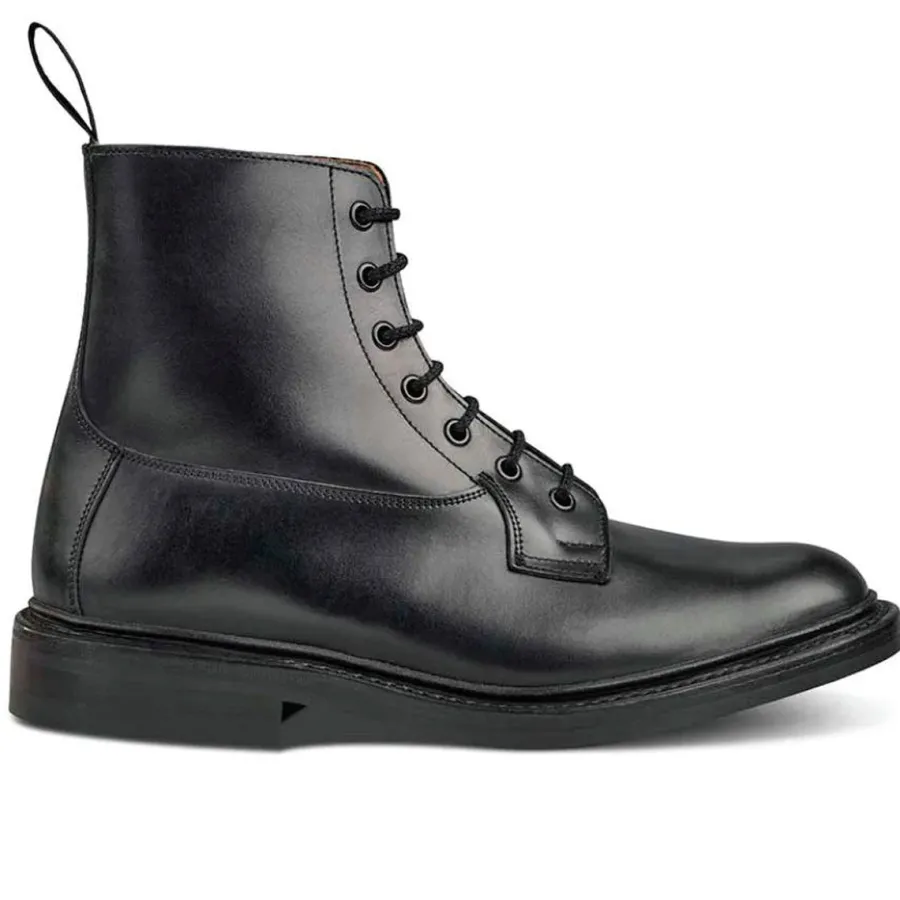 Tricker's TRICKER'S Burford Boots - Mens Dainite or Leather Sole - Black Calf