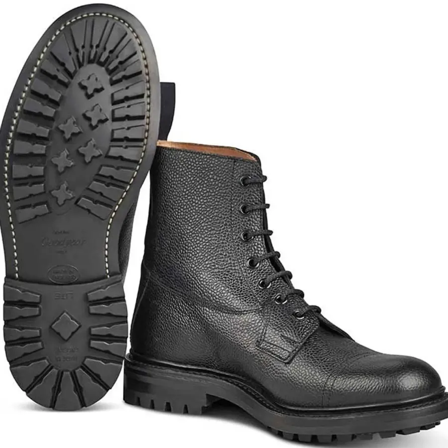 Tricker's TRICKER'S Grassmere Boots - Mens - Black Scotch Grain