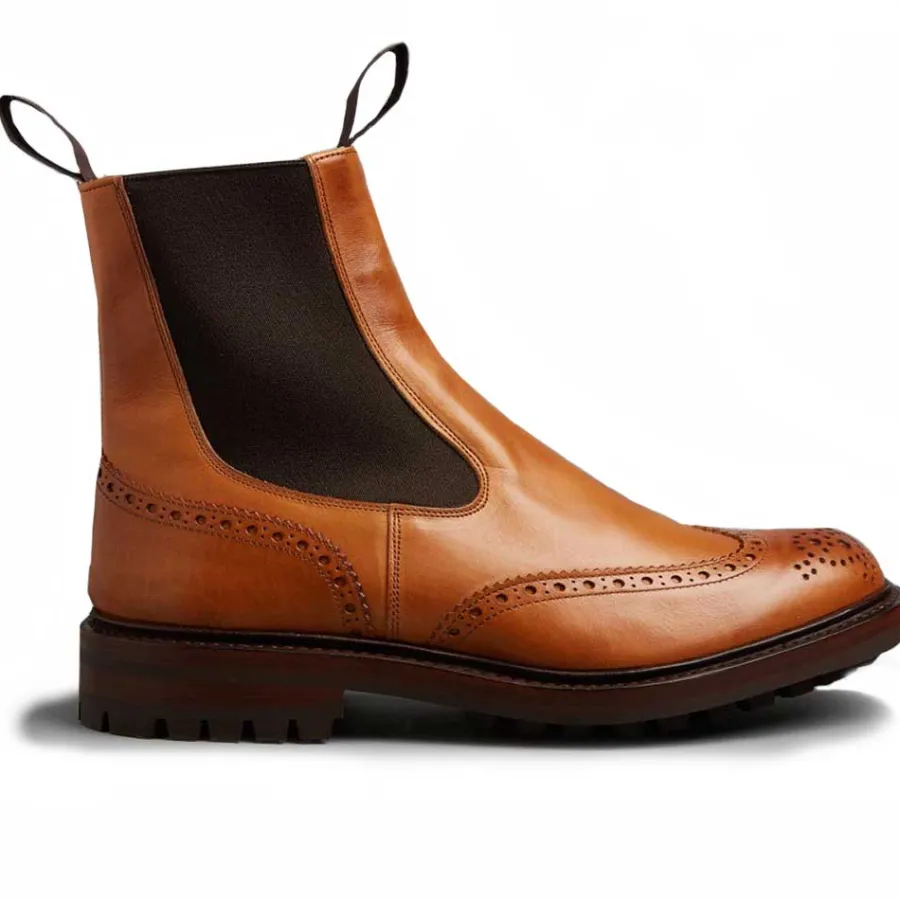 Tricker's TRICKER'S Henry Boots - Mens Commando Sole - 1001 Burnished Tan