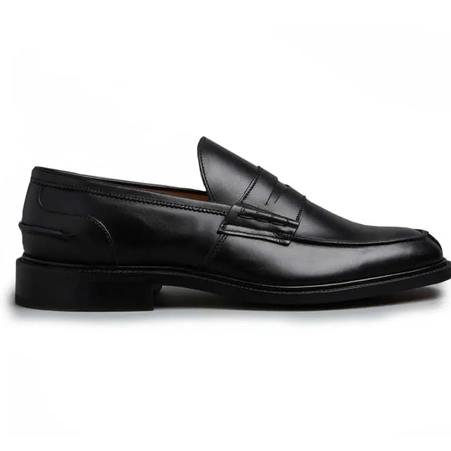 Tricker's Tricker's James Penny Loafers - Mens Shoes - Black Calf