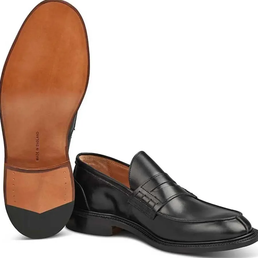 Tricker's Tricker's James Penny Loafers - Mens Shoes - Black Calf