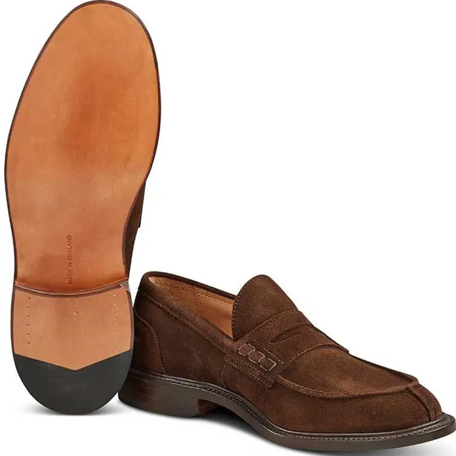 Tricker's Tricker's James Penny Loafers - Mens Shoes - Chocolate Suede