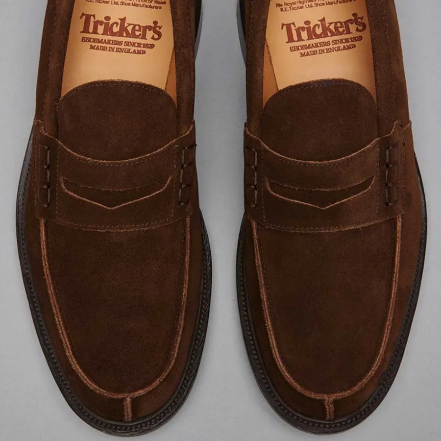 trickers_james_penny_loaf_3.webp Tricker's Tricker's James Penny Loafers - Mens Shoes - Chocolate Suede