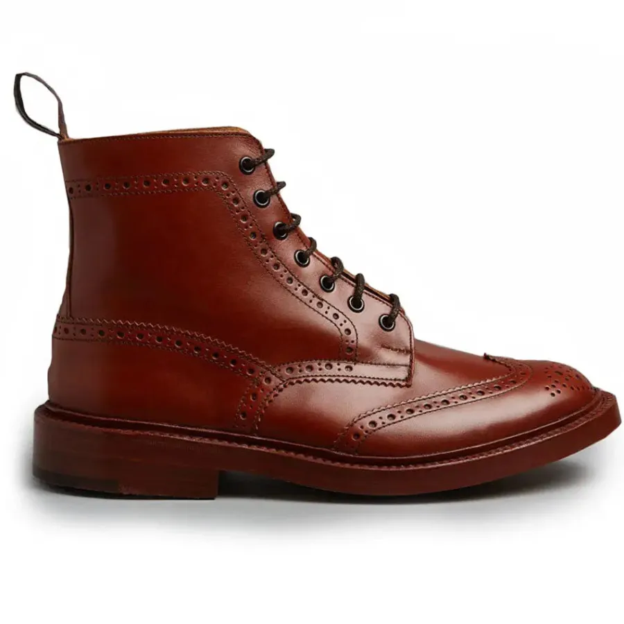 Tricker's TRICKER'S Stow Boots - Mens Dainite or Leather Sole - Marron Antique