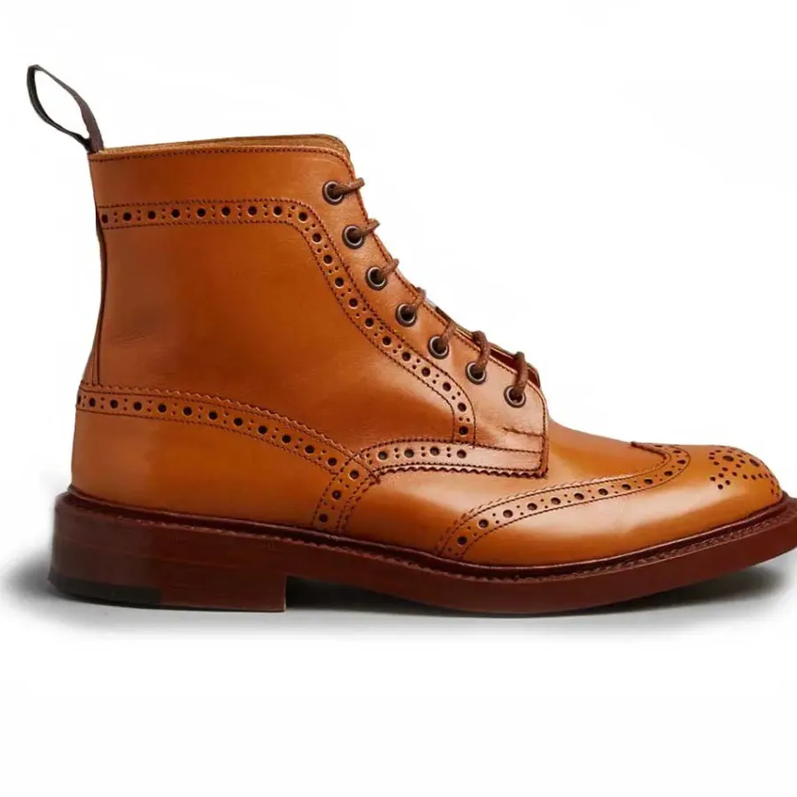 Tricker's TRICKER'S Stow Boots - Mens Dainite or Leather Sole - Acorn Antique