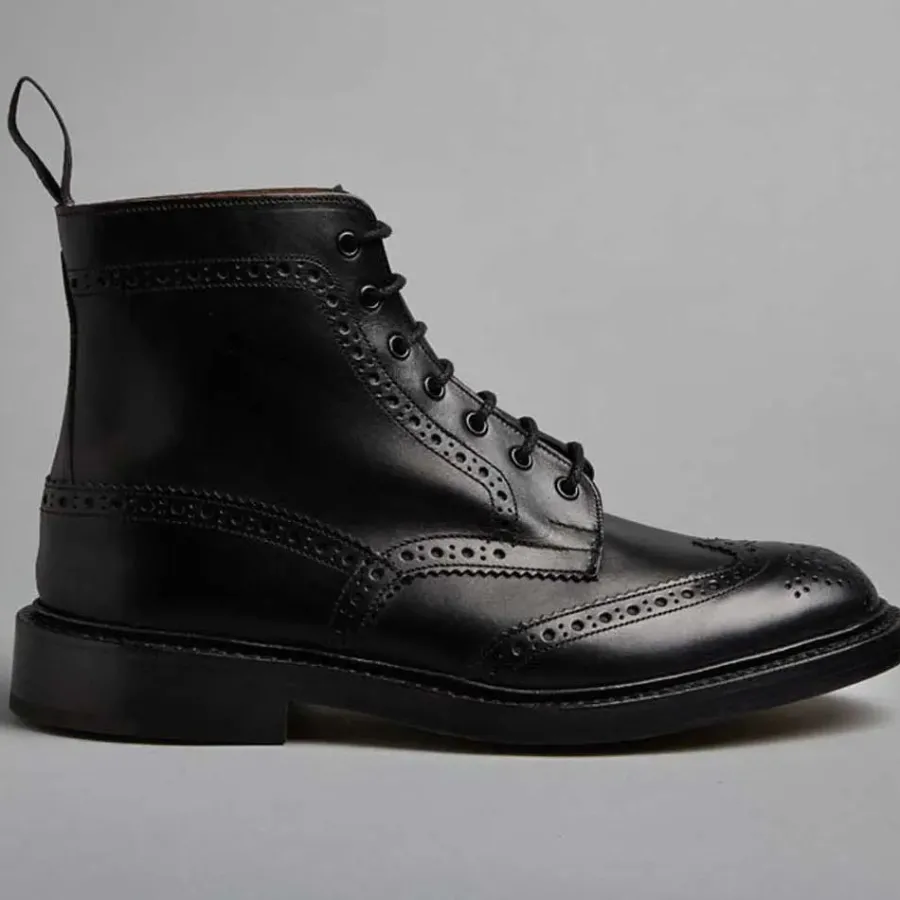 trickers_stow_boots__mens_6-1.webp Tricker's TRICKER'S Stow Boots - Mens Dainite or Leather Sole - Black Calf